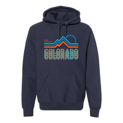 Colorado Retro Style Adventure Logo Premium Hoodie