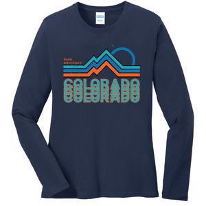 Colorado Retro Style Adventure Logo Ladies Long Sleeve Shirt