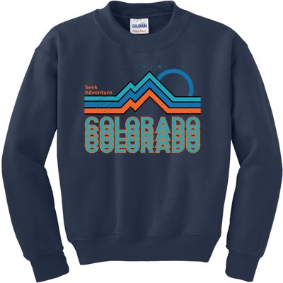 Colorado Retro Style Adventure Logo Kids Sweatshirt