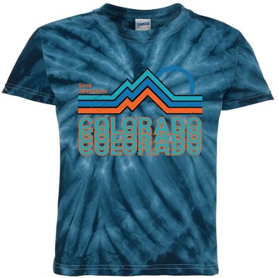 Colorado Retro Style Adventure Logo Kids Tie-Dye T-Shirt