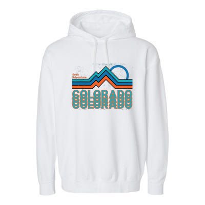 Colorado Retro Style Adventure Logo Garment-Dyed Fleece Hoodie