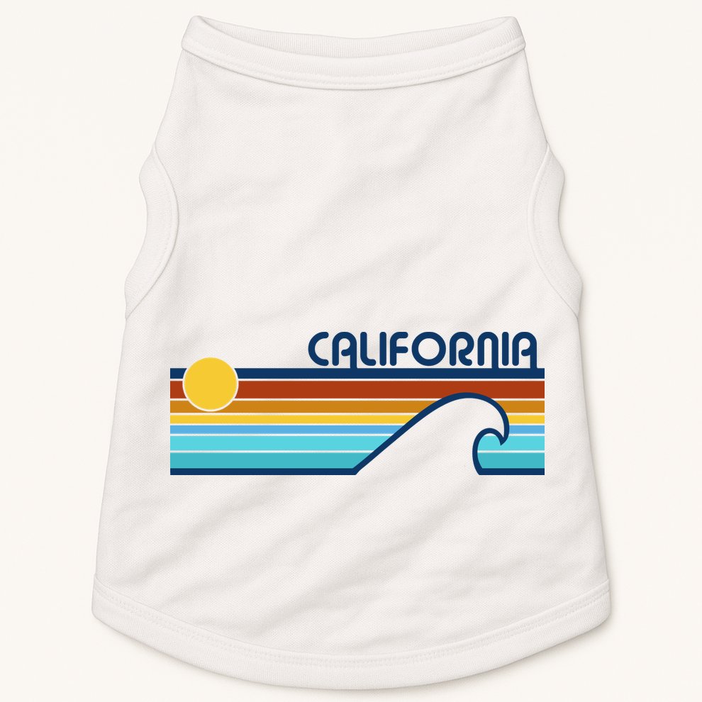 California Retro Sunset Beach Doggie Tank