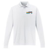 California Retro Sunset Beach Performance Long Sleeve Polo