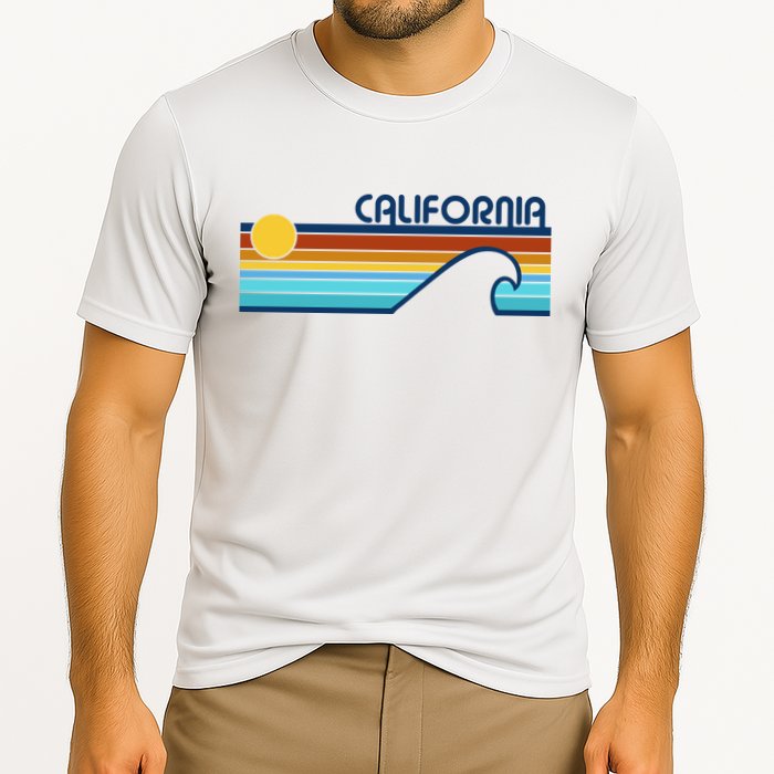 California Retro Sunset Beach Cooling Performance Crew T-Shirt