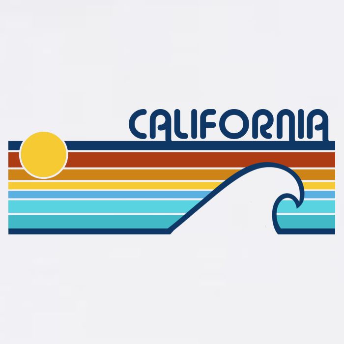 California Retro Sunset Beach Cooling Performance Crew T-Shirt