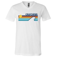 California Retro Sunset Beach V-Neck T-Shirt