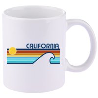 California Retro Sunset Beach 11oz C Handle Ceramic Mug