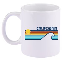 California Retro Sunset Beach 11oz C Handle Ceramic Mug
