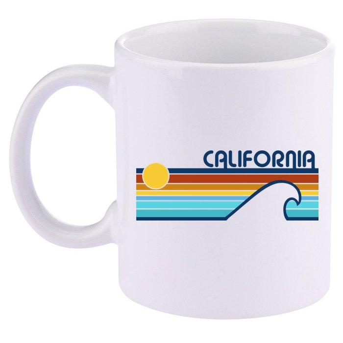 California Retro Sunset Beach 11oz C Handle Ceramic Mug