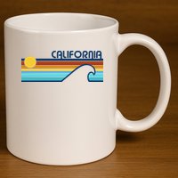 California Retro Sunset Beach 11oz C Handle Ceramic Mug