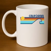 California Retro Sunset Beach 11oz C Handle Ceramic Mug
