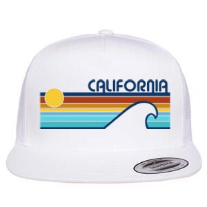 California Retro Sunset Beach Flat Bill Trucker Hat