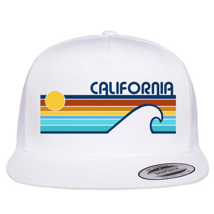 California Retro Sunset Beach Flat Bill Trucker Hat