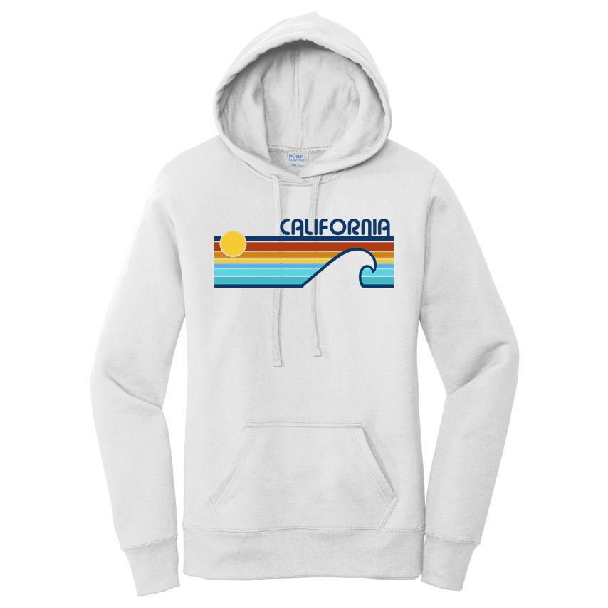 California Retro Sunset Beach Women's Pullover Hoodie