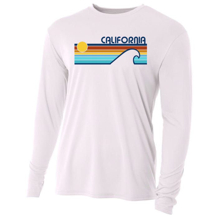 California Retro Sunset Beach Cooling Performance Long Sleeve Crew