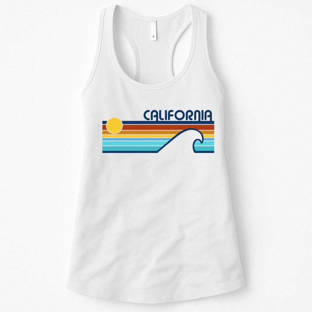 California Retro Sunset Beach Womens Tank Top