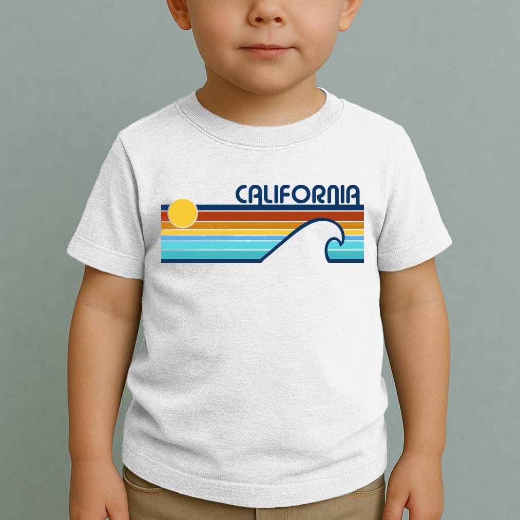 California Retro Sunset Beach Toddler T-Shirt