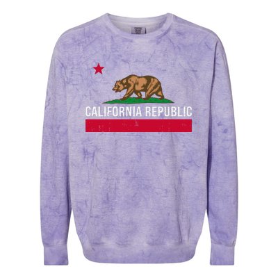 California Republic State Flag Colorblast Crewneck Sweatshirt