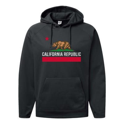 California Republic State Flag Performance Fleece Hoodie