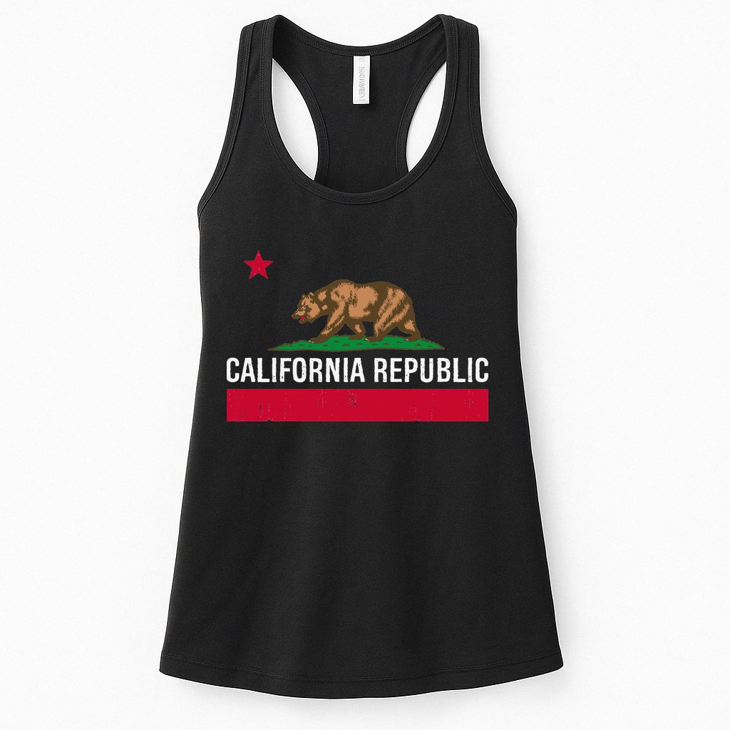 California Republic State Flag Womens Tank Top
