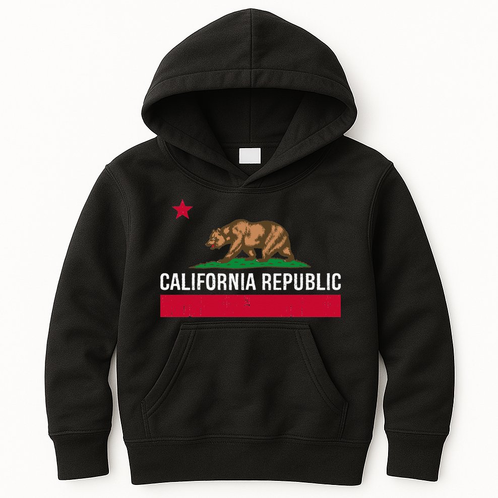 California Republic State Flag Kids Hoodie