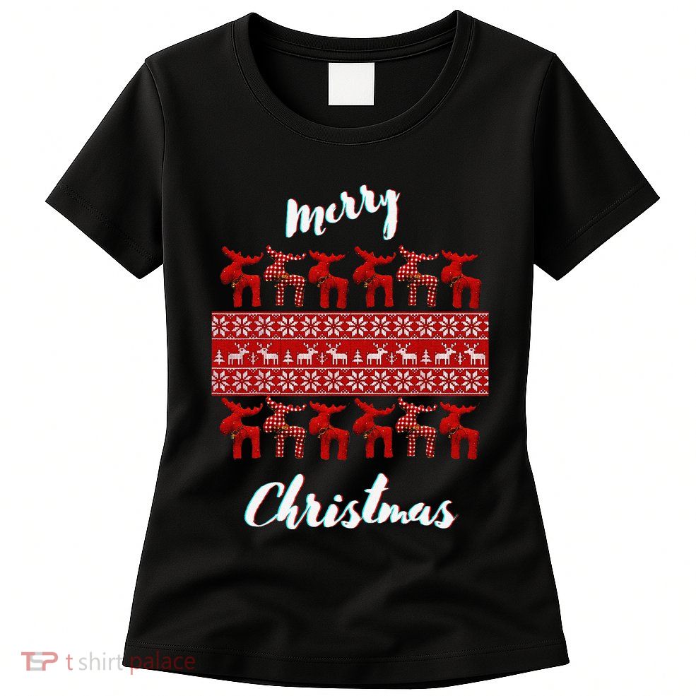 Christmas Remindeer Scandinavian Style Womens T-Shirt