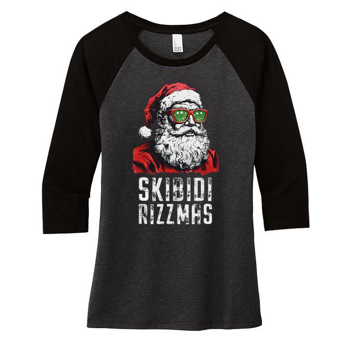 Christmas Rizz Santa Claus Charisma Cool Women's Tri-Blend 3/4-Sleeve Raglan Shirt