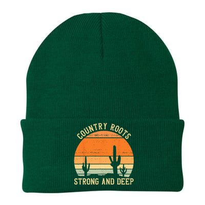 Country Roots Strong And Deep Retro Southern Cowboy Western Knit Cap Winter Beanie