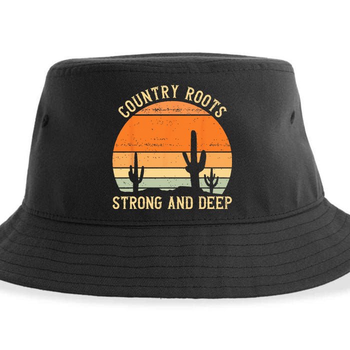 Country Roots Strong And Deep Retro Southern Cowboy Western Sustainable Bucket Hat