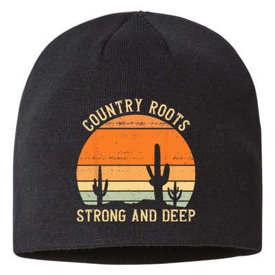 Country Roots Strong And Deep Retro Southern Cowboy Western Sustainable Beanie