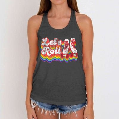 Cool Roller Skating Skate 1970S Retro Women's Knotted Racerback Tank