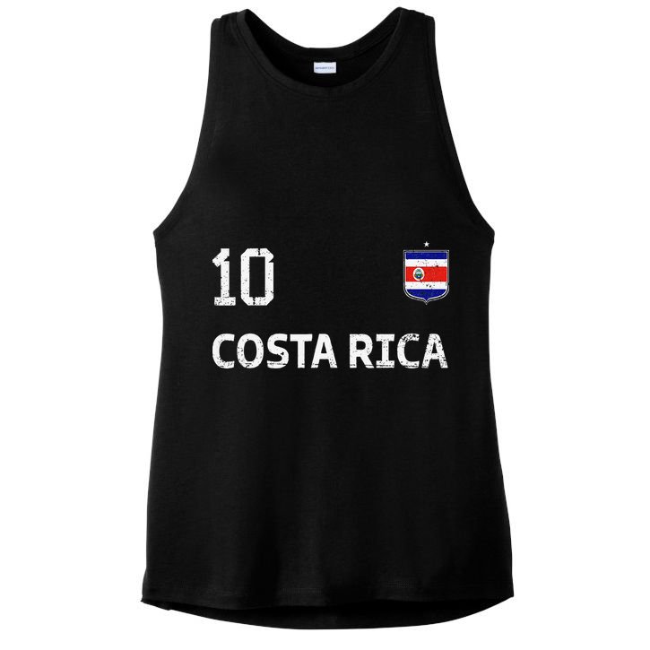 Costa Rica Soccer Fan Jersey Costa Rica Flag Football Lovers Ladies PosiCharge Tri-Blend Wicking Tank