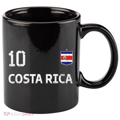 Costa Rica Soccer Fan Jersey Costa Rica Flag Football Lovers 11oz C Handle Ceramic Mug