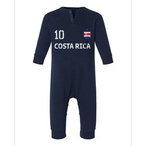 Costa Rica Soccer Fan Jersey Costa Rica Flag Football Lovers Infant Fleece One Piece