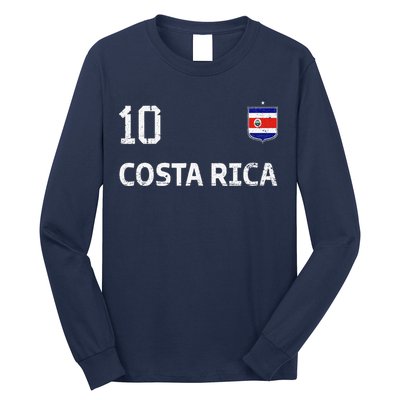 Costa Rica Soccer Fan Jersey Costa Rica Flag Football Lovers Long Sleeve Shirt