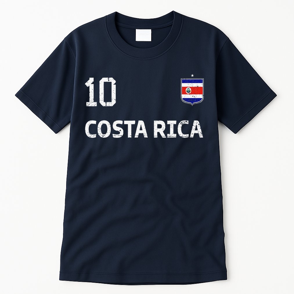 Costa Rica Soccer Fan Jersey Costa Rica Flag Football Lovers Tall T-Shirt