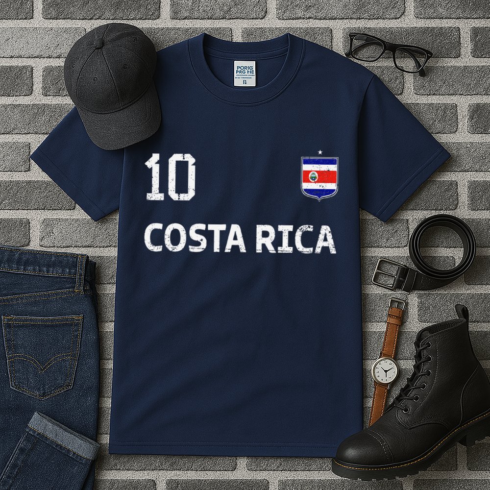 Costa Rica Soccer Fan Jersey Costa Rica Flag Football Lovers Tall T-Shirt