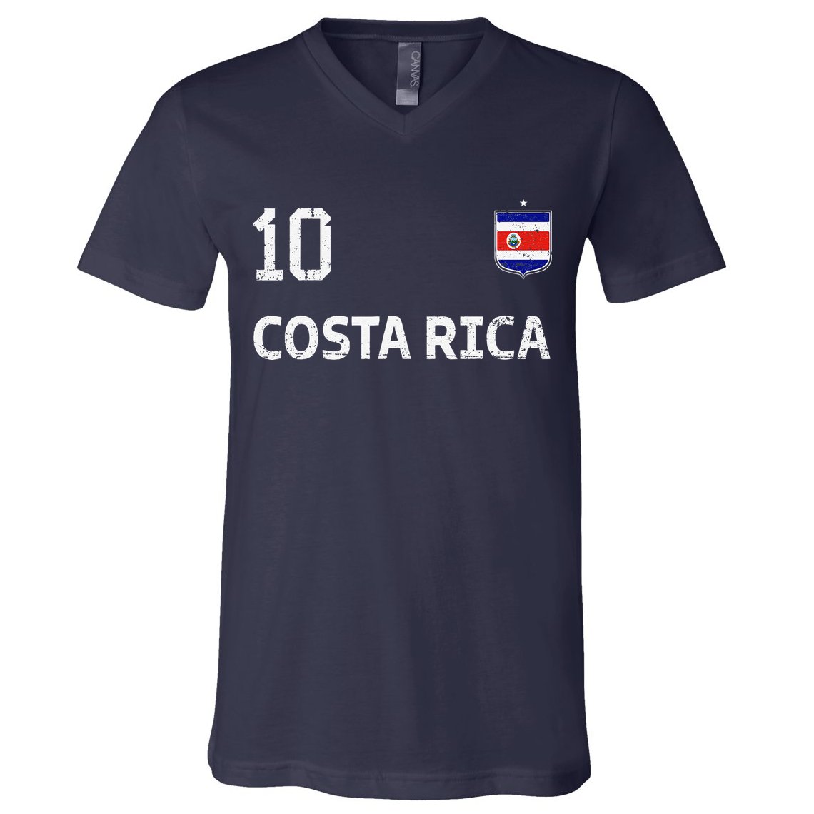 Costa Rica Soccer Fan Jersey Costa Rica Flag Football Lovers V-Neck T-Shirt
