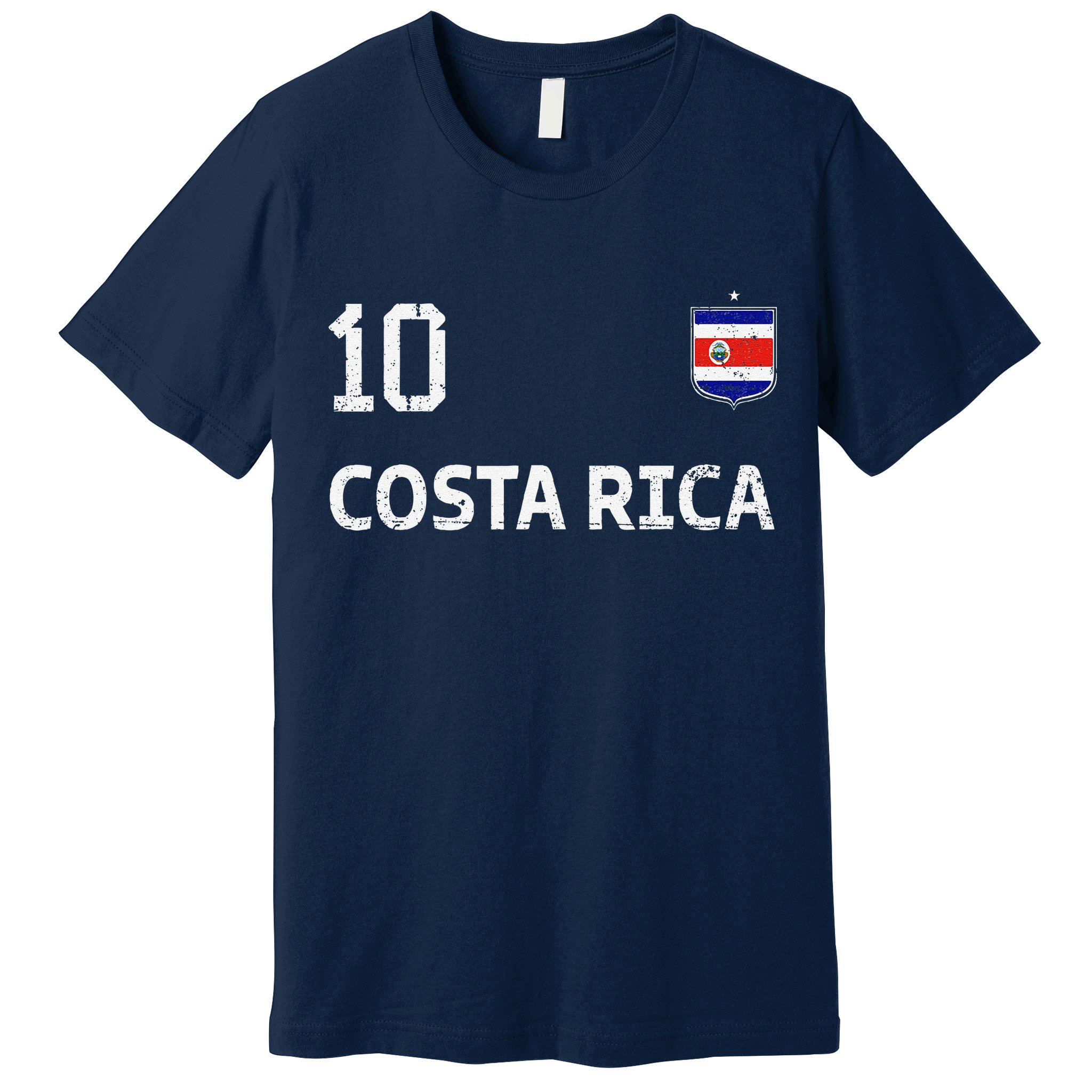 Costa Rica Soccer Fan Jersey Costa Rica Flag Football Lovers Premium T-Shirt