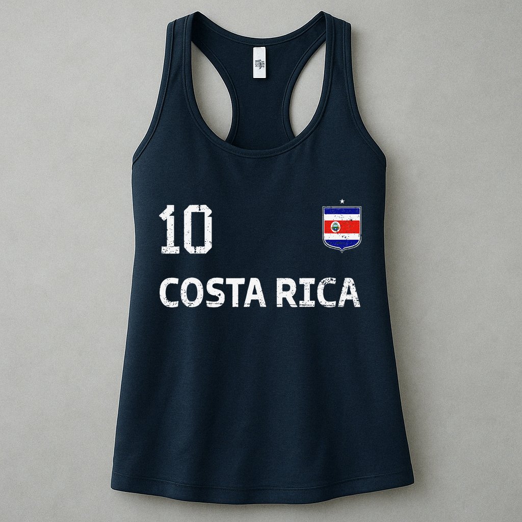 Costa Rica Soccer Fan Jersey Costa Rica Flag Football Lovers Womens Tank Top