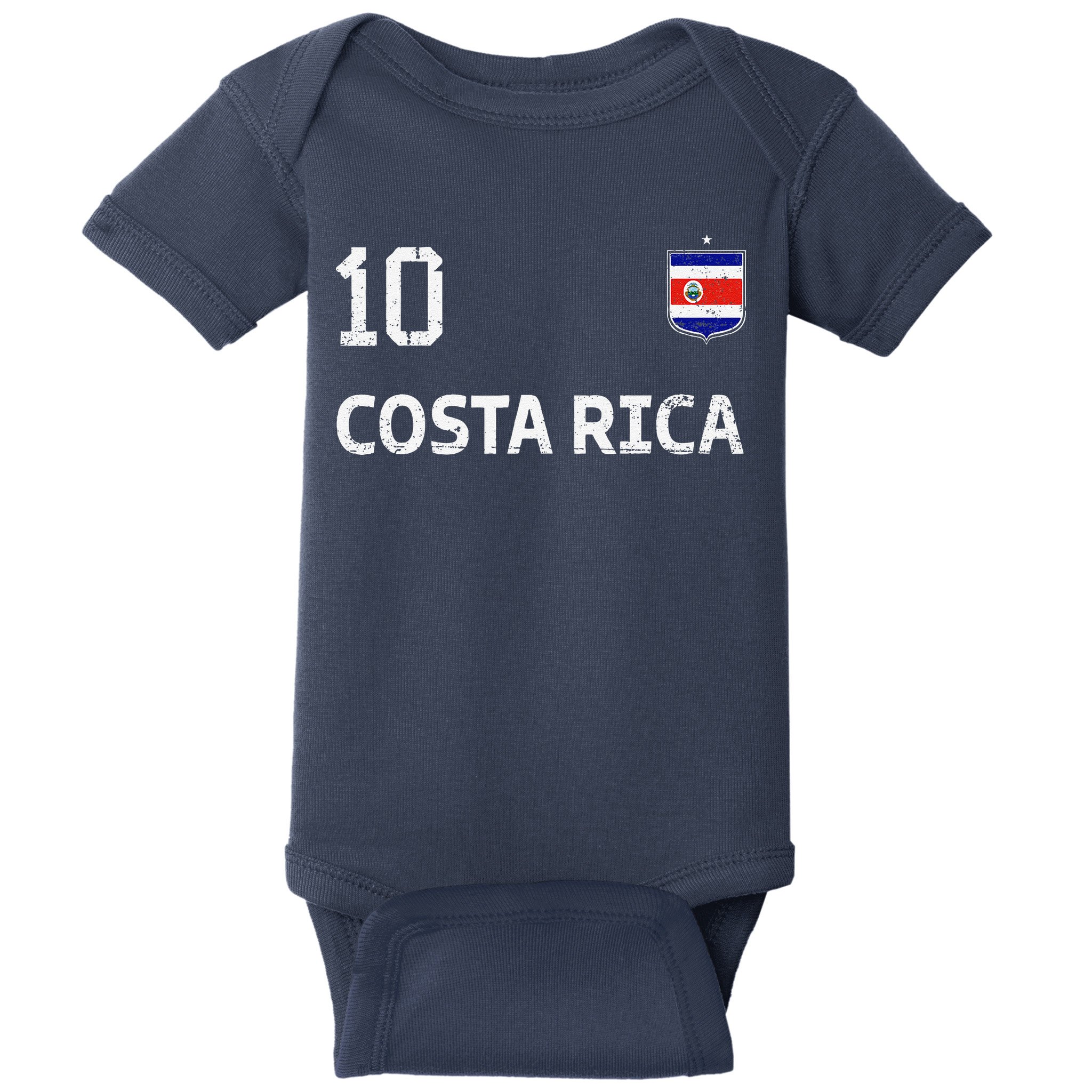 Costa Rica Soccer Fan Jersey Costa Rica Flag Football Lovers Baby Bodysuit