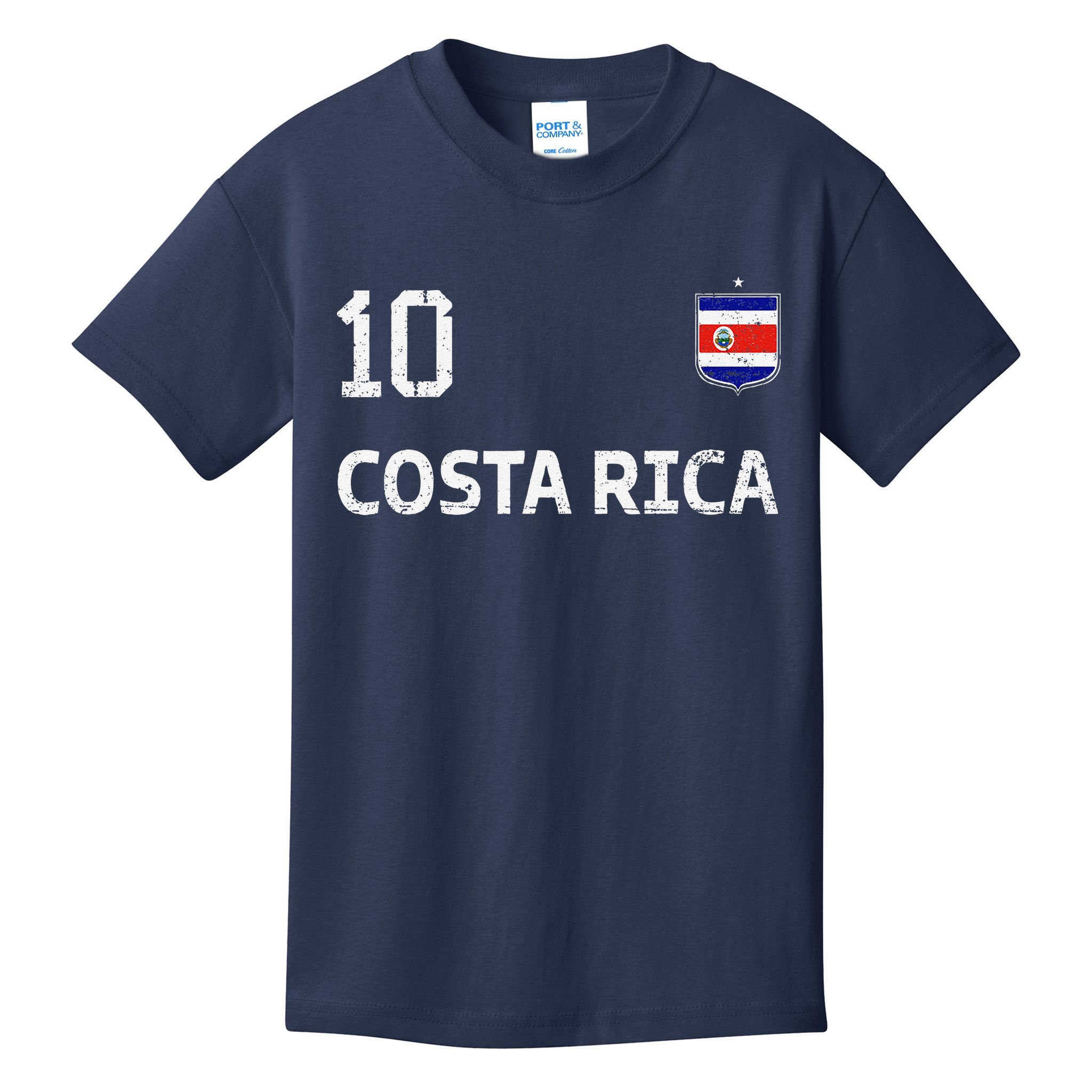 Costa Rica Soccer Fan Jersey Costa Rica Flag Football Lovers Kids T-Shirt