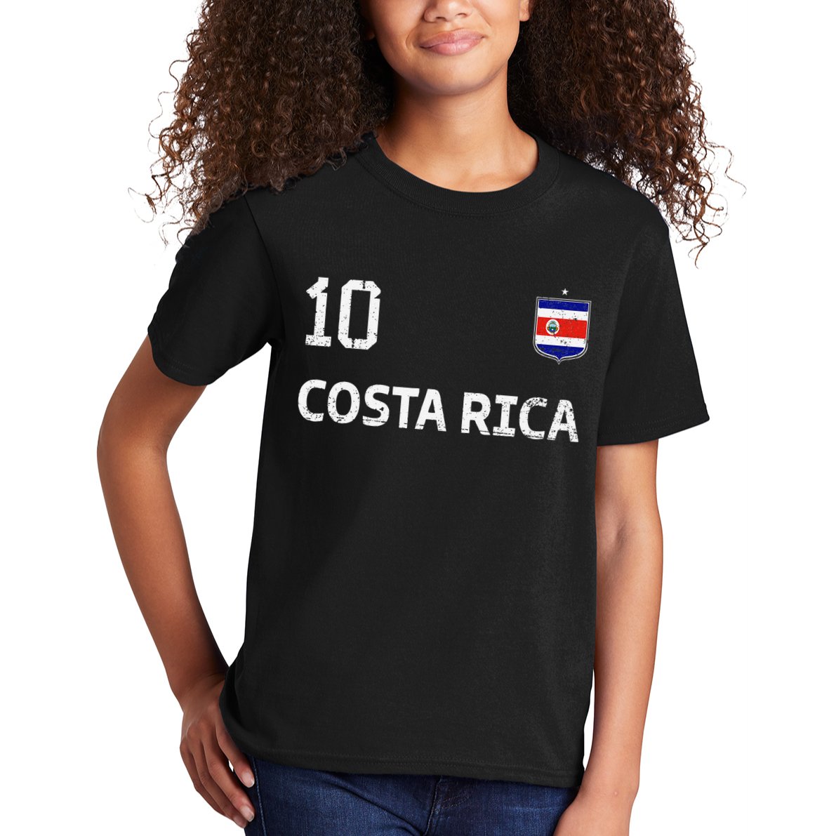 Costa Rica Soccer Fan Jersey Costa Rica Flag Football Lovers Kids T-Shirt