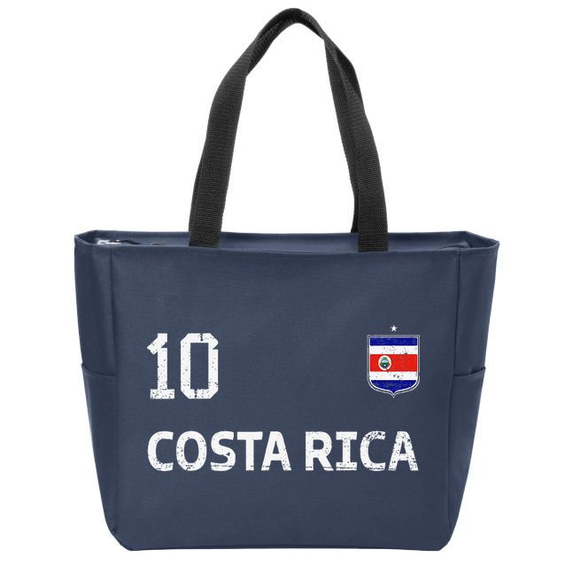 Costa Rica Soccer Fan Jersey Costa Rica Flag Football Lovers Zip Tote Bag