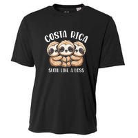 Costa Rica Sloth Like A Boss Costa Rican Travel Vacation Cooling Performance Crew T-Shirt