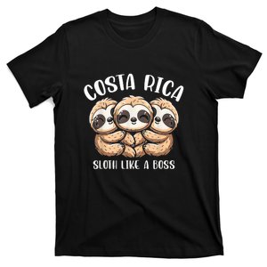 Costa Rica Sloth Like A Boss Costa Rican Travel Vacation T-Shirt