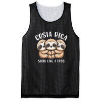 Costa Rica Sloth Like A Boss Costa Rican Travel Vacation Mesh Reversible Basketball Jersey Tank