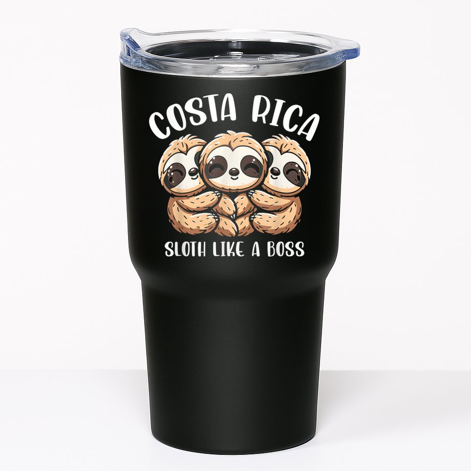 Costa Rica Sloth Like A Boss Costa Rican Travel Vacation Tumbler