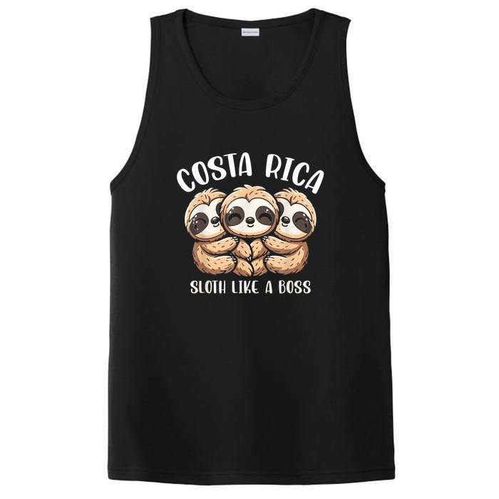 Costa Rica Sloth Like A Boss Costa Rican Travel Vacation PosiCharge Competitor Tank