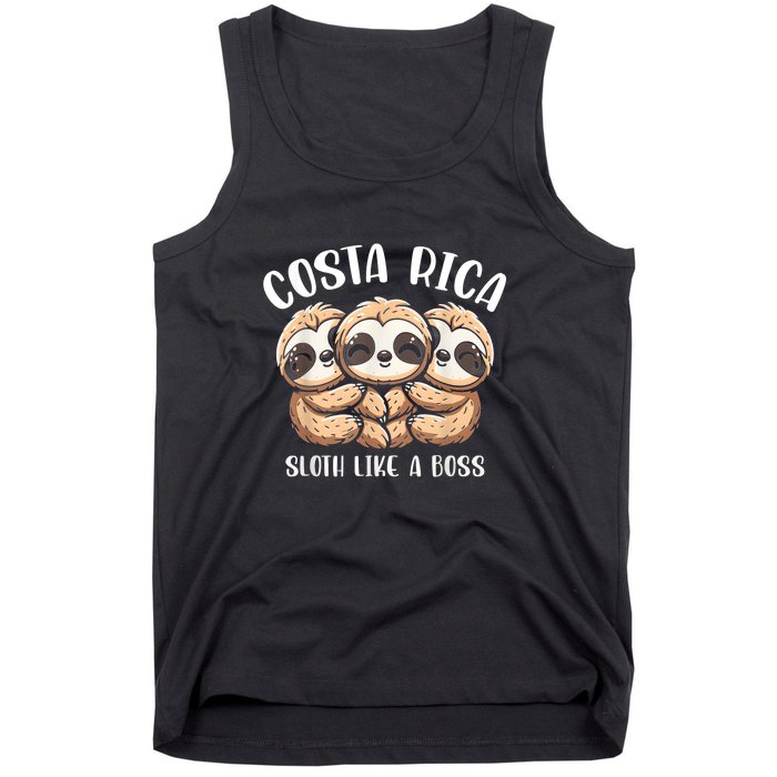 Costa Rica Sloth Like A Boss Costa Rican Travel Vacation Tank Top